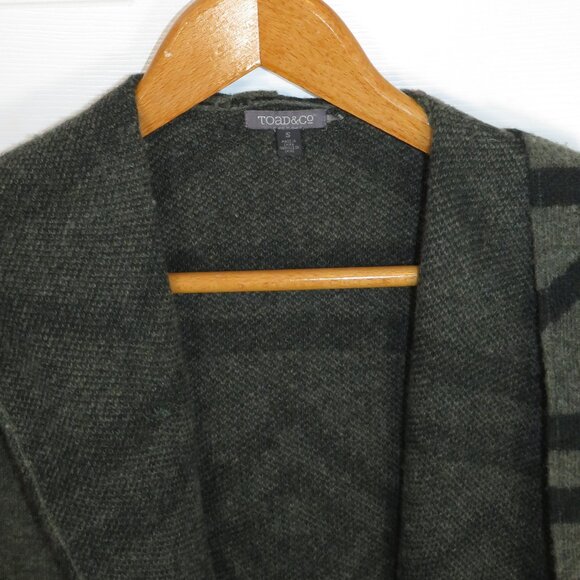 TOAD & CO Merino Heartfelt Hoodie Open Wool Blanket Cardigan S Aztec Southwest - Picture 8 of 10